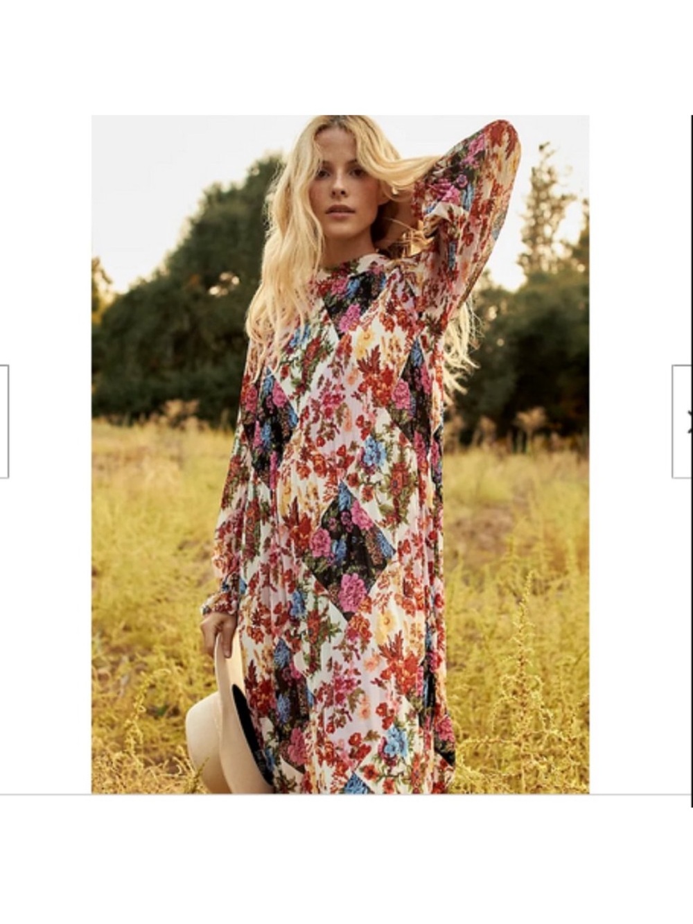 Nwot Anthropologie Size Xs Shara Pleated Midi Dress